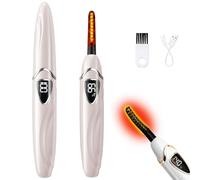 Heated Eyelash Curler - Smart Auto-Off Lash Curler with Adjustable Temperature Control for Natural Makeup & Long-Lasting Curls, Portable Heated Lash Curler for Women (Pink)