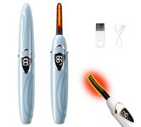 Heated Eyelash Curler - Smart Auto-Off Lash Curler with Adjustable Temperature Control for Natural Makeup & Long-Lasting Curls, Portable Heated Lash Curler for Women (Blue)