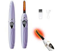 Heated Eyelash Curler - Smart Auto-Off Lash Curler with Adjustable Temperature Control for Natural Makeup & Long-Lasting Curls, Portable Heated Lash Curler for Women (Purple)