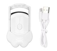 Heated Eyelash Curler USB 2 Temperature Modes Rechargeable Long Lasting Handheld Electric Eyelash Curler (White)