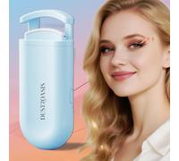 Heated Eyelash Curler - Wide Open Dual-Arc Design Heated Lash Curler - Electric Eyelash Curler - Type-C Rechargeable Mini Lash Curler Natural Curling 24H Long Lasting for Women - Blue