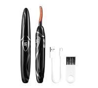 Heated Eyelash Curler with LED Display, Accurate Temperature Control 60-90°C, USB-C Rechargeable, Auto Shut Off & Safe Design for Everyday Makeup(Black, S600)