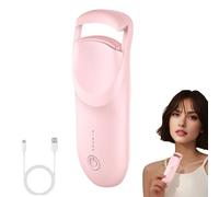 Heated Eyelash Curler with Silicone Pad - Electric Lash Lifter,Rechargeable Electric Eyelash Curler,3 Temperature Modes,Color Changing Silicone Pad,10s Quick for Natural and False Eyelashes (Pink)
