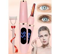 Heated Eyelash Curlers - Eye Lash Curler Heat - Mini Electric Eyelash Curler with LED Display 3 Temp Settings USB Rechargeable Natural Curling 24H Long Lasting for Women Makeup Tools Gifts-8184