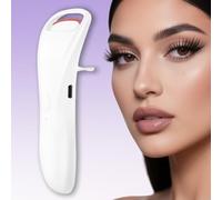 Heated Eyelash Curlers, Rechargeable Electric Eyelash Curler with Dual-Arc Design & 2 Adjustable Temperature - Safe Gentle Heated Lash Curler for Natural Curl Perfect Fit for Women, White