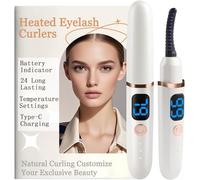 Heated Eyelash Curlers with Battery Indicator, Electric Eyelash Curler 3 Temperature Modes LED Display USB Rechargeable Makeup Tools, Heated Lash Curler Ideal Christmas Gift for Women W424