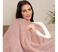 Heated Faux Fur Throw Pink Dreamland Silky Soft Cosy Up Blanket Warm Electric
