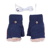 Heated Finger Gloves - USB Electric Breathable Half Finger Black Design Portable Winter Hand Warmer Gear Laptop Typing Comfort Accessory Designed Durant