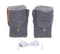 Heated Finger Gloves - USB Electric Breathable Half Finger Black Design Portable Winter Hand Warmer Gear Laptop Typing Comfort Accessory Designed Durant