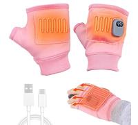 Heated Fingerless Gloves,Electric Portable USB Heating Half-finger Glove,Rechargeable 3-Speed Adjustable Heated Riding Gloves for Men Women Outdoor Skiing Cycling Hiking