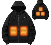 Heated Fleece Hoodie Jackets for Men Women Winter Warming Coat Outdoor Smart Heating Sweatshirt Unisex(Men,3XL)