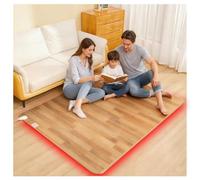 Heated Floor Mat 60 Levels Temperature adjustment/12 Hour Timer Waterproof Electric Heated Carpet Under Desk for Foot Warmer Yoga Mat for Floor Heater Suitabl,Ash Wood,200×300cm