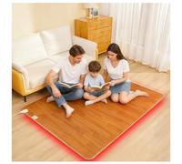 Heated Floor Mat 60 Levels Temperature adjustment/12 Hour Timer Waterproof Electric Heated Carpet Under Desk for Foot Warmer Yoga Mat for Floor Heater Suitabl,Brown,180×200cm