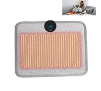 Heated Floor Mat, Carbon Crystal Heating Pad, 35 x 50 cm Electric Foot Warmer, Electric Heated Foot Warmers with 5 Temperature Levels and 7 Timers Settings, Fast Warmth, for Office and Home (Grey)
