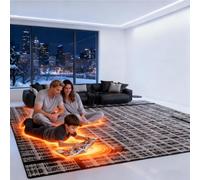 Heated Floor Mat, Extra Large Living Room Heated Floor Carpet w/Timer & Adjustable Temperature & Intelligent Sensor, Heating Area Rug for Yoga Living Room Bedroom(240x330cm/94.4x129.9in)