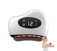 Heated Foot Scraper - 4-in-1 Electric Gua Sha with Heat & Vibration, Deep Tissue Muscle Massager for Plantar, Feet, Legs, and Whole Body Relaxation (White)