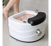 Heated Foot Spa Tub with Bubble Massage, LED Lights & Foot Rest,Wave | Durable acrylic basin with magnetic surf massage system and black PU footrest for lasting comfort