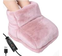 Heated Foot Warmers, 5V USB Electric Foot Warmers with Timer Settings & Adjustable Temperature, Heated Slippers for Women Men Winter Home Office Dormitory Keep Feet Warm for Feet Pain Relief (Pink)