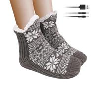 Heated for Women - Comfortable with Wireless Fleece Lining, USB Heated Ski Socks and Foot Warmers | For Home Hiking Work Commuting Camping Cycling Skiing Snow Winter Men And Do