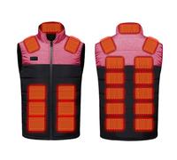 Heated Gilet for Men,Full Zip Stand Collar Jackets USB 13/15/27 Heating Zone 3 Levels Heated Vest Electric Body Warmer Winter Smart Heated Gilet Womens Christmas Heat Vest for Hiking Camping Skiing