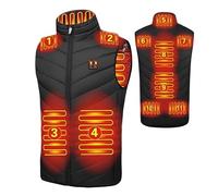 Heated Gilet for Men USB Smart Electric Men's Vests with 3 Heating Settings 11 Heating Zones Winter Body Warmer Clothing for Camping Fishing Skiing-No Battery,Black-Medium