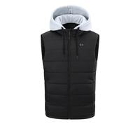 Heated Gilet for Men with Hood Upgraded USB Heated Vest Electric Body Warmer with 15 Heating Zones Plus Size Heated Coat Washable Winter Warm Vest Jacket for Outdoor Camping Hunting Fishing Skiing