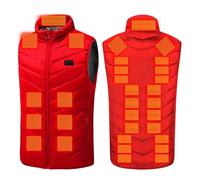 Heated Gilet for Men Women, Electric USB Heated Vest, Unisex Body Warmer, 2-31 Zone Sleeveless Heating Jacket, 3 Temperature Levels Heating Waistcoat, Autumn Winter Jackets (Not Battery Pack)