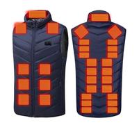 Heated Gilet for Men Women, Electric USB Heated Vest, Unisex Body Warmer, 2-31 Zone Sleeveless Heating Jacket, 3 Temperature Levels Heating Waistcoat, Autumn Winter Jackets (Not Battery Pack)