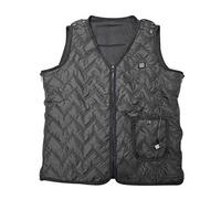 Heated Gilet for Men Women Heated Vest Jacket V Neck Body Warmer with 5 Heating Zones, 3 Heating Levels for Fishing Camping Skiing Christmas Adjustable Size Black (No Battery)