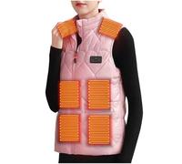 Heated Gilet for Women UK Electric Heated Vest Jacket USB Body Warmer Stand Collar Sleeveless Jacket Cardigan Winter Thermal Vest Quilted Gilet Heated Clothing Puffer Padded Gilet for Skiing