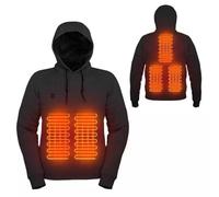 Heated Gilet Heated Sweatshirt Unisex USB Heated Hoodie with 3 Heating Levels, 5 Heating Zones Black Heated Jacket Casual Heated Jumper Heated Coat Washable Heated Vest for Men Women Winter XL