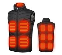 Heated Gilet Women Men,Full Zip USB Charging Electric Heat Jackets 11 Heating Zone Heated Body Warmer Coats Winter Warm Sleeveless Heating Gilets Women/Men Outdoor Sport Heat Vest L-4XL (No Charger)