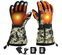 Heated Gloves Camo for Men, 7.4V 6000mAh Rechargeable Electric Hunting Gloves (2x3000mAh), Waterproof Windproof Camo Thermal Hand Warmers for Deer Hunting, Fishing, Outdoor Work, Hiking(XL)