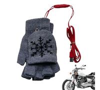 Heated Gloves | Fingerless USB Electric Heating Gloves - Hand Warmers Cold Weather for Men Women Snowboarding Hunting Backpacking Ski Riding Fishing Hiking Birthday