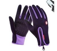 Heated Gloves for Men and Women Thermal Touch Screen Windproof Gloves Motorcycle Riding Bicycle Cycling Hiking Glove (Purple,XL)