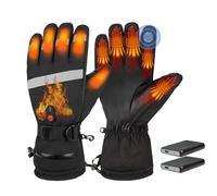 Heated Gloves for Men Women, 2 x 6000 mAh Rechargeable Electric Heating Gloves Outdoors with Touch Screen, 3 Levels, Reflective Strip for Winter Outdoor Sports Cycling Skiing Hiking Hunting