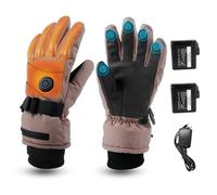 Heated Gloves for Men Women, 7.4V 5000mAh Rechargeable Hands Warmer Gloves, Waterproof & Upgrade Touchscreen Electric 3 Speed Heating Gloves for Cycling Skiing Hiking Hunting (Pink-Women)