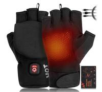 Heated Gloves for Men Women, Rechargeable Full & Half Hands Electric Gloves Heated Fingerless Touchscreen Gloves Heated Winter Hand Warmer for Work Cycling Skiing Outdoor Snow (M)