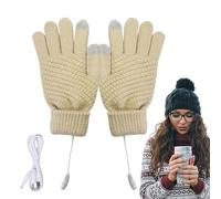 Heated Gloves for Women, Electric Heating Gloves for Men and Women, Electric Heated Gloves, Windproof Winter Thermal Gloves Made of Knitted Wool for Driving
