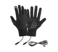 Heated Gloves, Hands Warmer, Soft Fabric Lightweight Fit Rechargeable Battery Material Comfortable Flexible Movement Waterproof, Windproof Mittens Warm for Cold Weather, Adults, Teens, Athlete