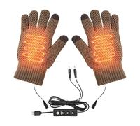 Heated Gloves, Heated Mittens with USB Plug, Electric Heated Gloves, Three Temperature Settings for Men and Women Winter Sports Cycling Skiing