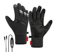 Heated Gloves | Three Temperature Settings Touchscreen USB Heated Gloves with Pockets - Mittens for Motorcycle Riding Sports Cycling Camping Outdoor Activities Hunting Hiking