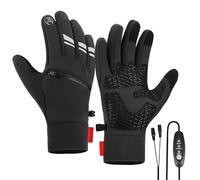 Heated Gloves | Three Temperature Settings Touchscreen Warm Heat Hand Warmers with Pockets - Mittens Warmer for Winter Sports Hiking Hunting Motorcycle Riding Skiing Camping Cycling