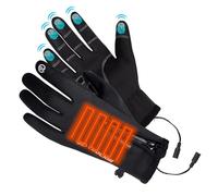 Heated Gloves - Touch Screen Heated Typing Gloves | Padded Splash-Proof Glovess, Rechargeable Outdoor Glove, Winter Hand Warmer Waterproof Windproof Thermal Glove For Skiing, Snowboarding