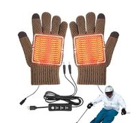 Heated Gloves - USB Plug-in Knitted Heating Mittens - Warm Heat Hand Warmers,Three Temperature Settings for Men Women Outdoor Activities Sports Cycling Skiing Motorcycle Riding