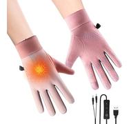 Heated Gloves - USB Powered Flexible Control Warm Fleece Lining | Winter Heating Gloves - Outdoor Sports Equipment Skiing Hiking Cycling Tobogganing Work Youth