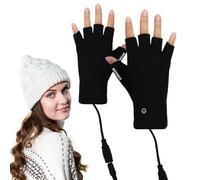 Heated Gloves, USB Powered Heating Gloves, Fingerless Touchscreen Heated, Warm for Motorcycle, Texting, Gift for Women Man