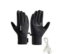 Heated Gloves - USB Rechargeable Polyester Handwear, 3 Temperature Levels Hand Warmers | Winter Electric Waterproof Gloves | Touch Screen for Climbing, Climbing
