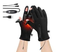 Heated Gloves - Waterproof Winter Gloves | 1 Piece USB Charging Thermal Mittens For Cold Weather Cycling Skiing Running Driving Fishing Snowboarding Black, Gray, Blue