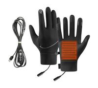 Heated Gloves, Windproof USB Heating Cycle Gloves, Touchscreen Mitts with Adjustable Temperature and Water-Resistant Fabric for Biking Skiing Camping Running Sports Cycling Drivers Riding